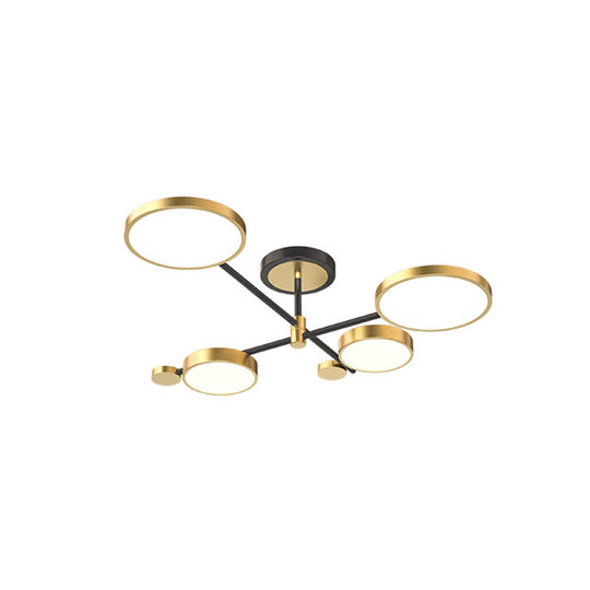 Contemporary Metal Circle Chandelier Light Fixtures for Living Room