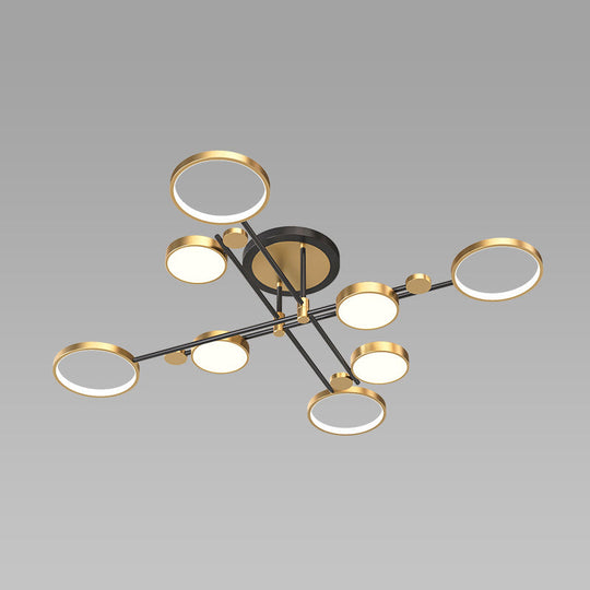 Contemporary Metal Circle Chandelier Light Fixtures for Living Room