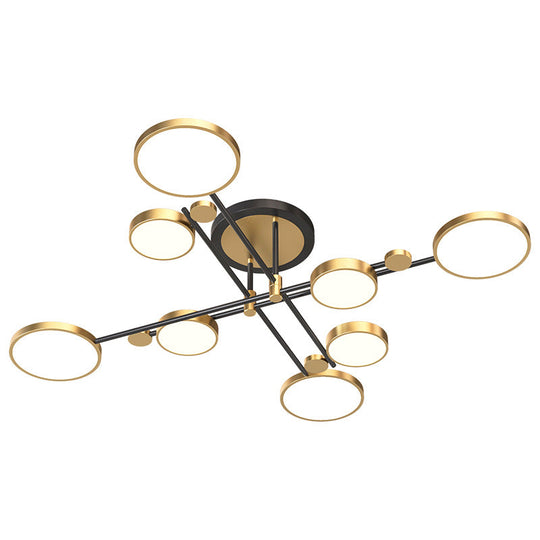 Contemporary Metal Circle Chandelier Light Fixtures for Living Room