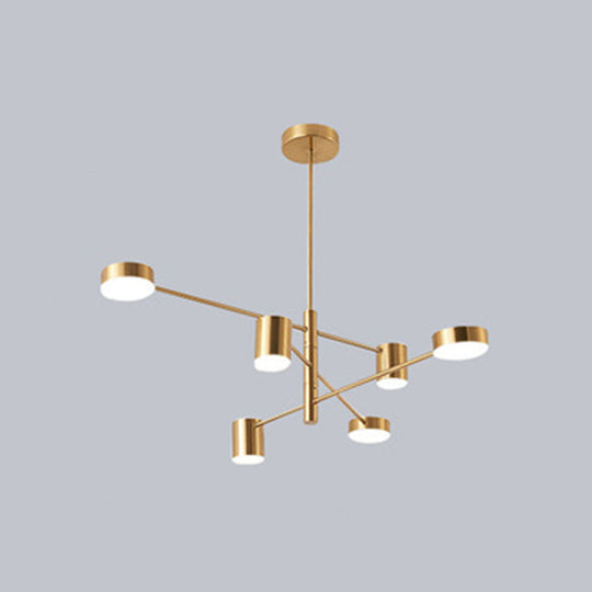 Gatria - Contemporary Sputnik Chandelier: Metal Pendant Light 6 / Gold Warm