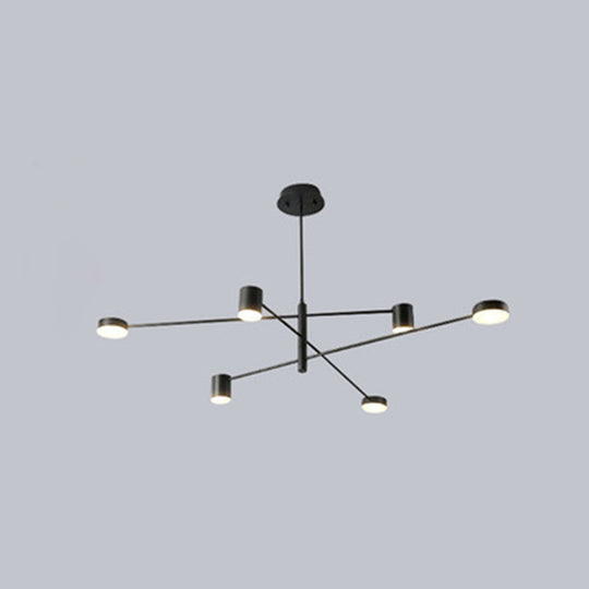 Gatria - Contemporary Sputnik Chandelier: Metal Pendant Light 6 / Black White