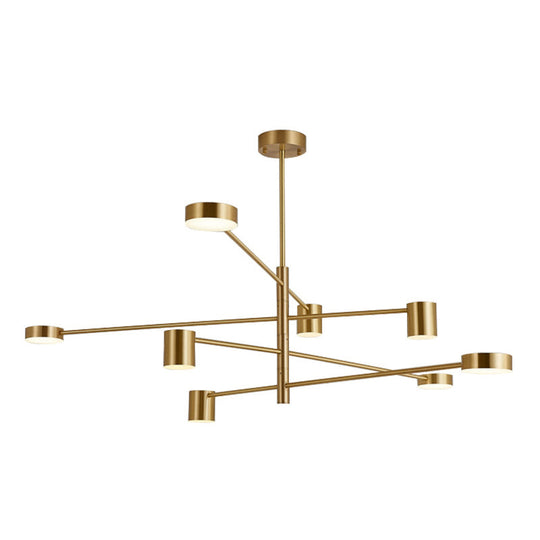 Contemporary Metal Starburst Chandelier For Living Room - Stylish Hanging Ceiling Light