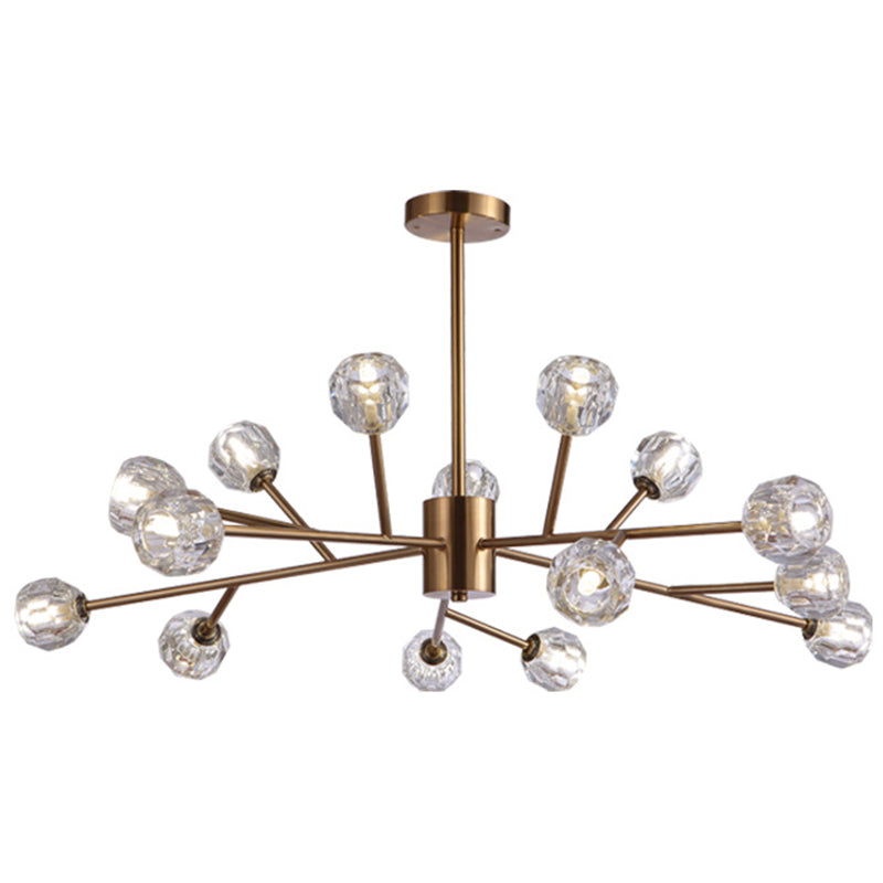 Contemporary Crystal Glass Chandelier - Stylish Spherical Ceiling Lighting For Living Room 15 / Gold