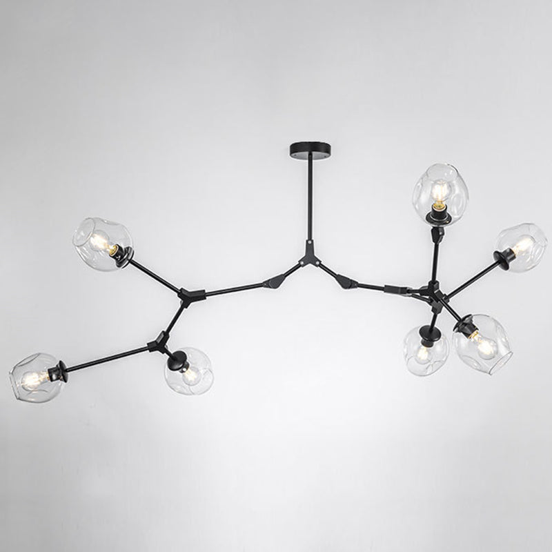 Modern Glass Chandelier For Living Room- Branching Suspension Light 7 / Black