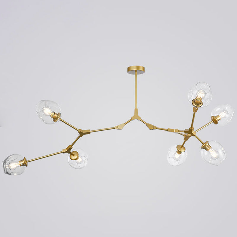 Modern Glass Chandelier For Living Room- Branching Suspension Light 7 / Gold