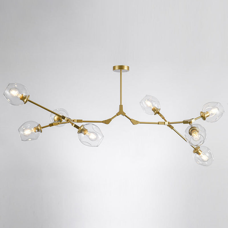 Modern Glass Chandelier For Living Room- Branching Suspension Light 8 / Gold