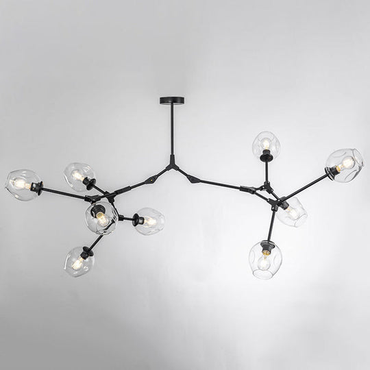 Modern Glass Chandelier For Living Room- Branching Suspension Light 9 / Black