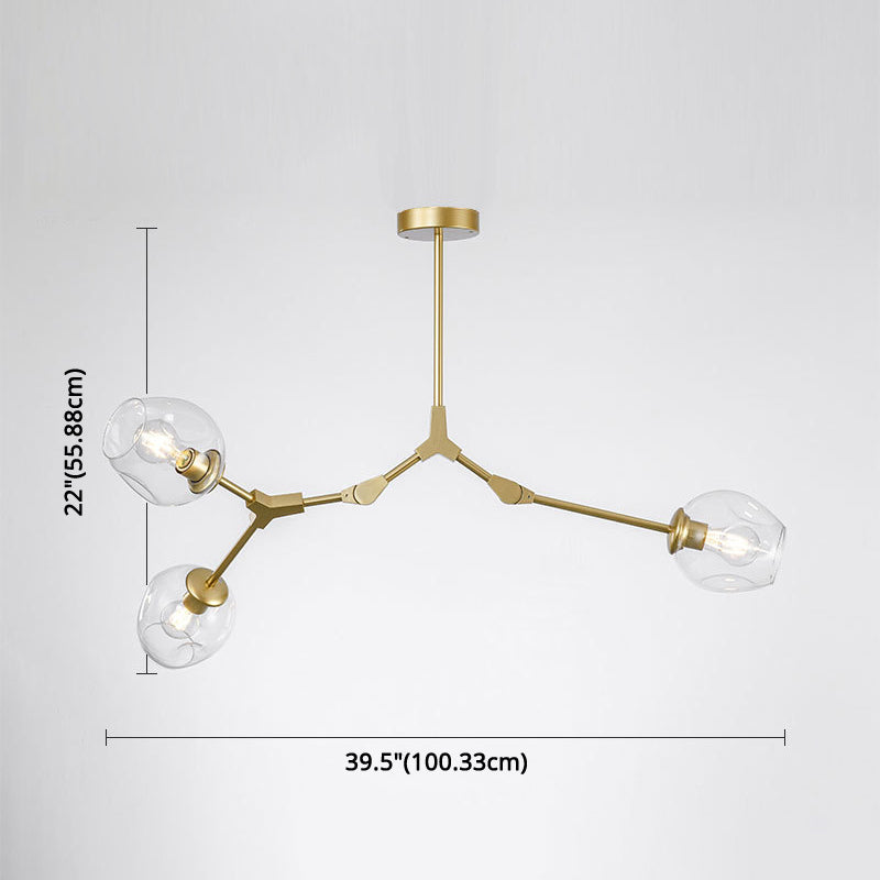 Modern Glass Chandelier For Living Room- Branching Suspension Light