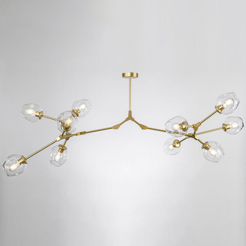 Modern Glass Chandelier For Living Room- Branching Suspension Light 10 / Gold