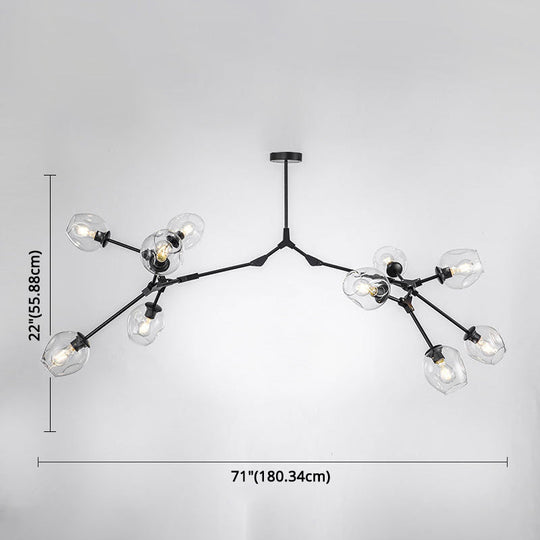 Modern Glass Chandelier For Living Room- Branching Suspension Light