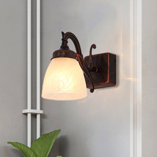 Opal Glass Copper Dome Sconce - Traditional Bathroom Vanity Light (1/2/3 Lights)