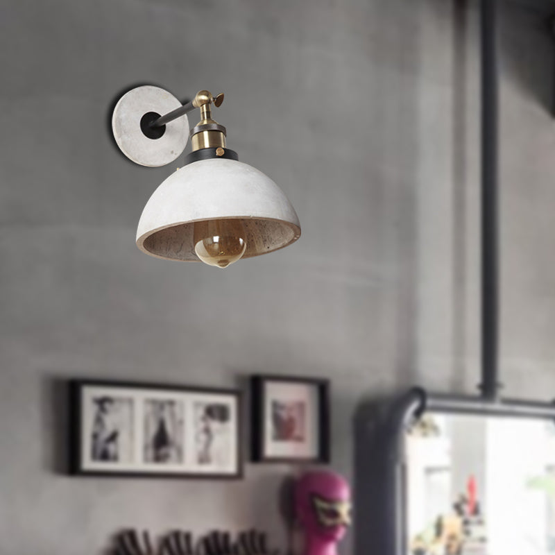 Industrial Grey Wall Mounted Light - Adjustable Cone/Cylinder/Bowl Bedroom Sconce