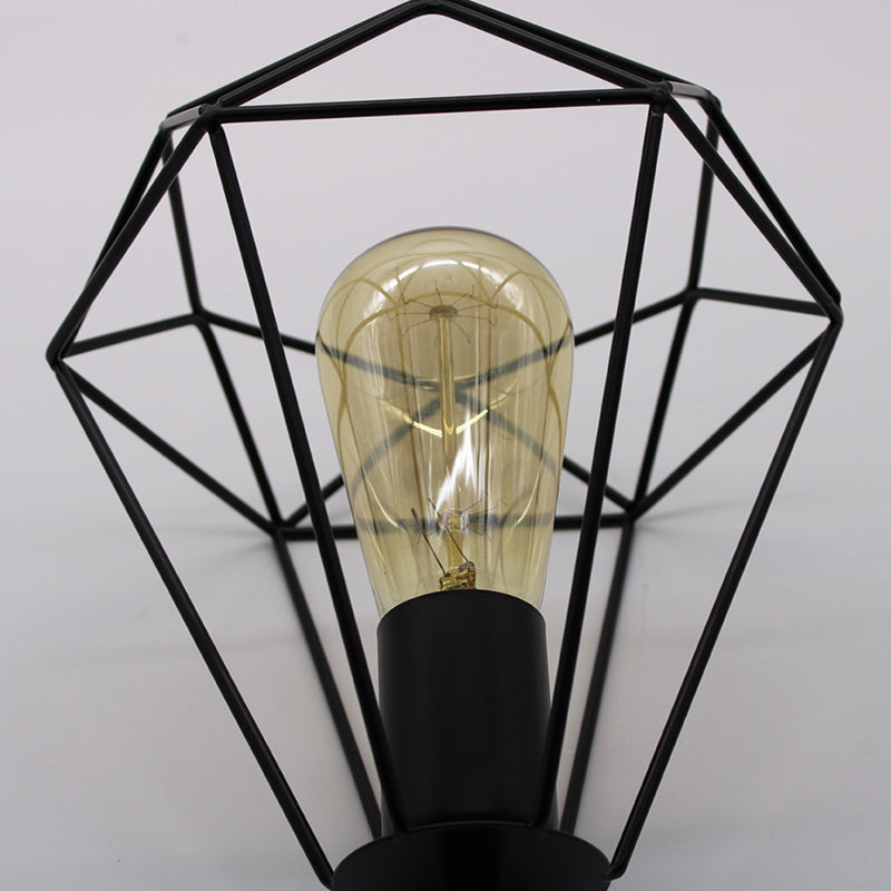 Industrial Metal Diamond Cage Pendant Light - 3 Lights Ideal For Restaurants