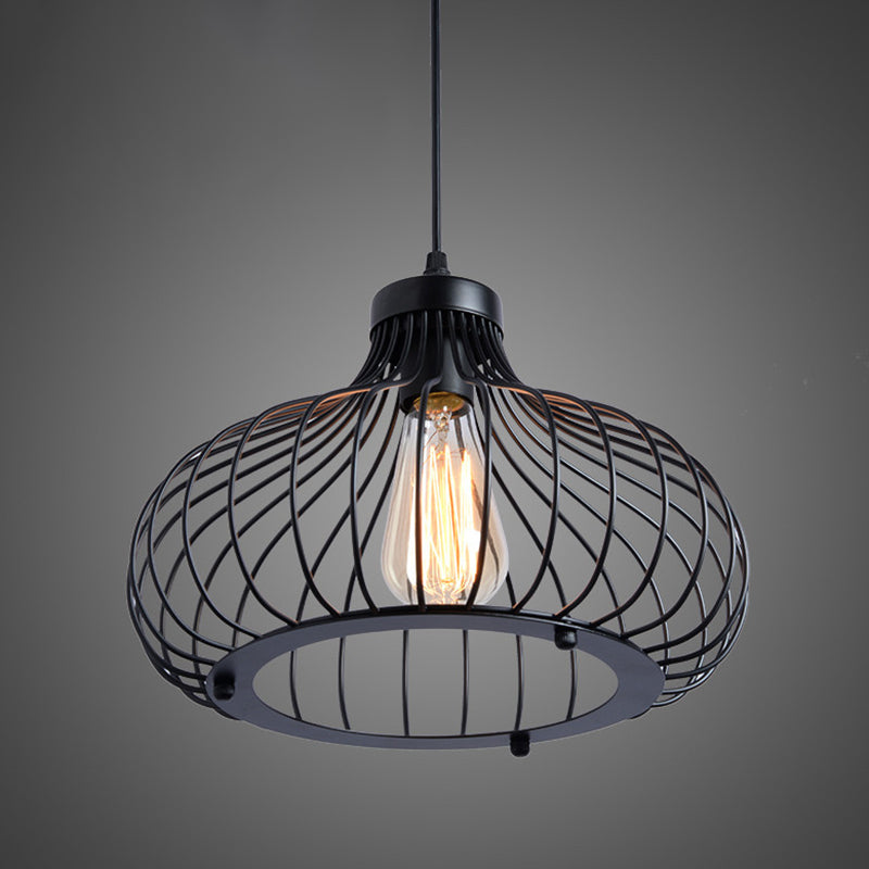 Retro Industrial Oval Pendant Lighting - Metal Ceiling Lights for Restaurants