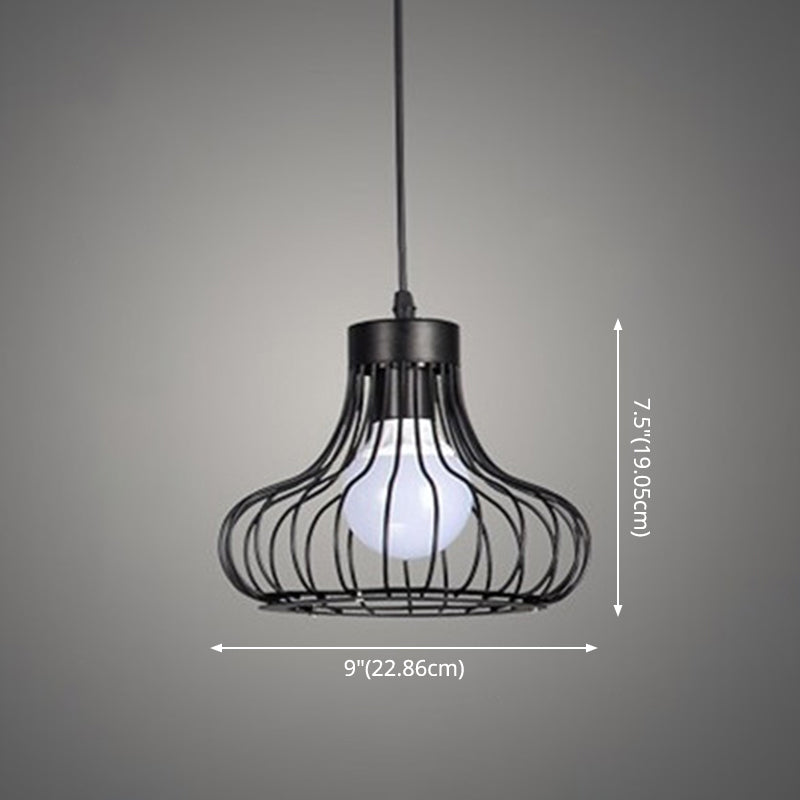 Retro Industrial Style Metal Pendant Ceiling Light - 1-Light Oval For Restaurants