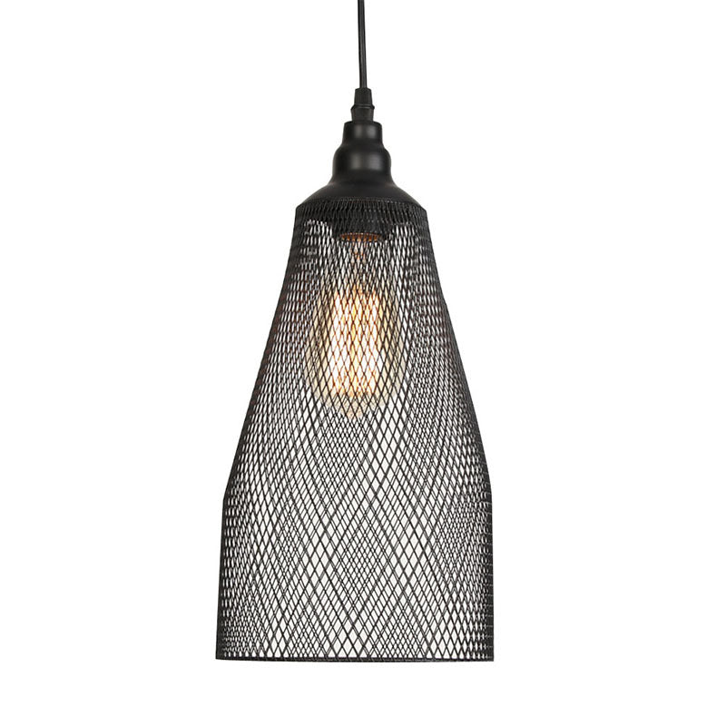 Nordic Industrial Style Wire Mesh Pendant Light For Bar - Metal Hanging Lamp With 1