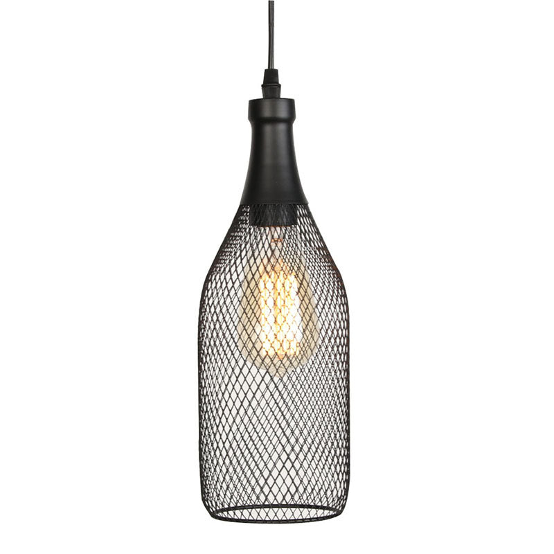 Nordic Industrial Style Wire Mesh Pendant Light For Bar - Metal Hanging Lamp With 1