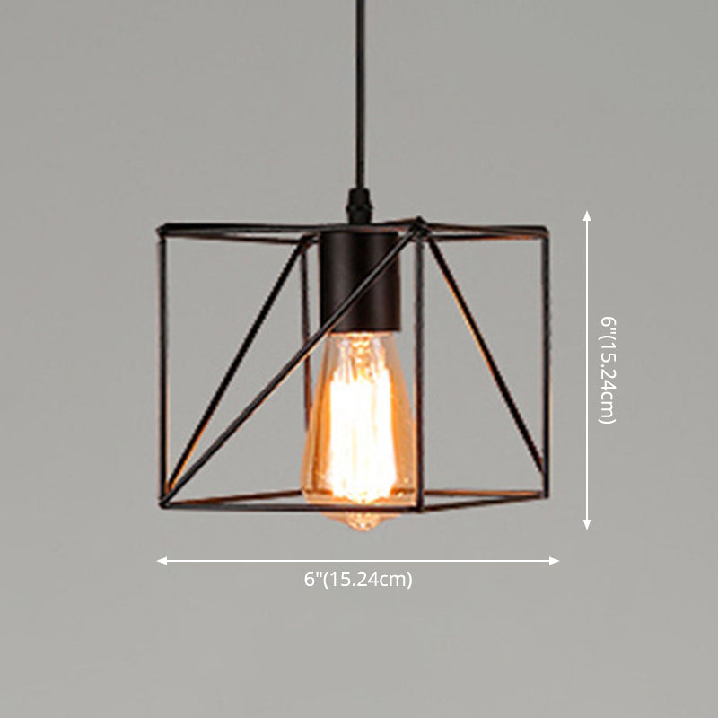 Industrial Retro 1-Light Pendant with Metal Cage for Bar - Hang in Style!