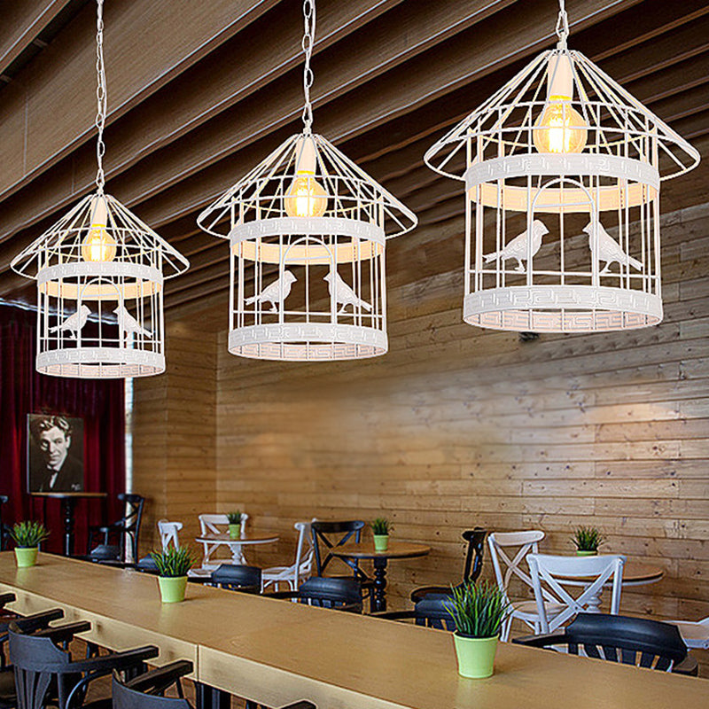 Nordic Industrial Style 1-Light Bird Cage Ceiling Fixture for Coffee Shop: Metallic Ceiling Light