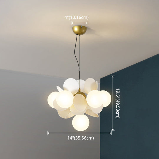 Odile - Cartoon Balloon Hanging Light Fixtures Cartoon Metallic Drop Pendant with Glass Shade for Bedroom