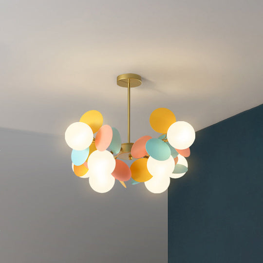 Odile - Cartoon Balloon Hanging Light Fixtures Cartoon Metallic Drop Pendant with Glass Shade for Bedroom