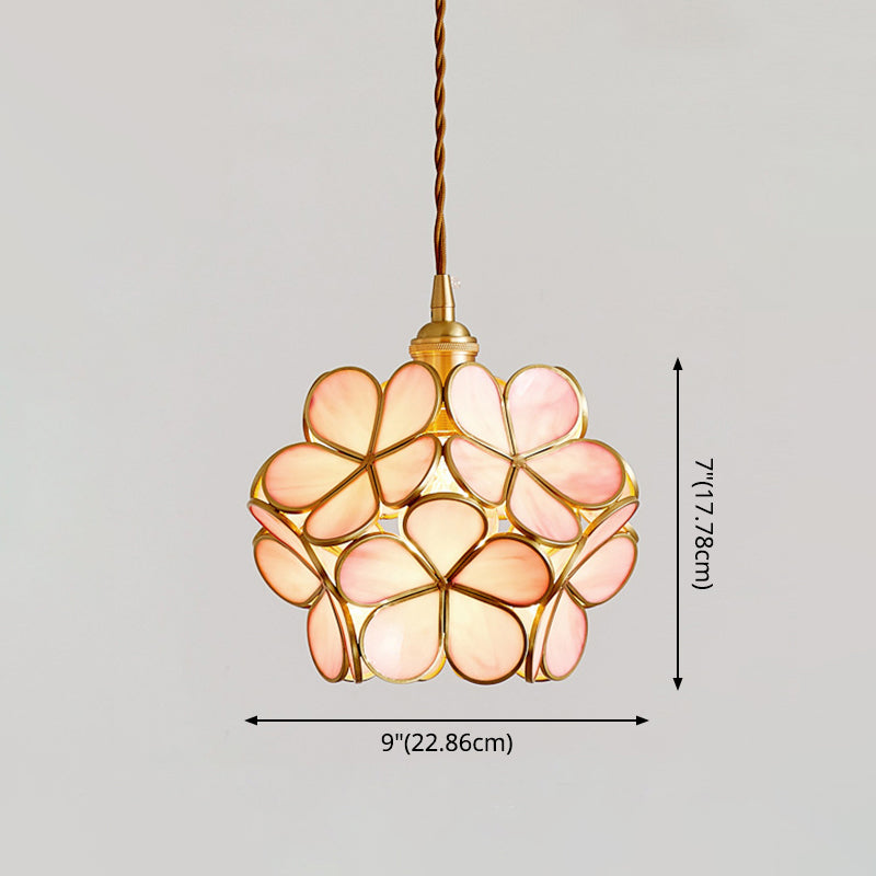 Nordic Style Metallic Pendant Ceiling Light - 1 Flower Hanging Down Lighting For Restaurants