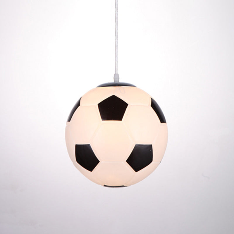 Kids Metallic Football Ceiling Pendant Light - Fun Lighting Fixture For Childrens Bedroom