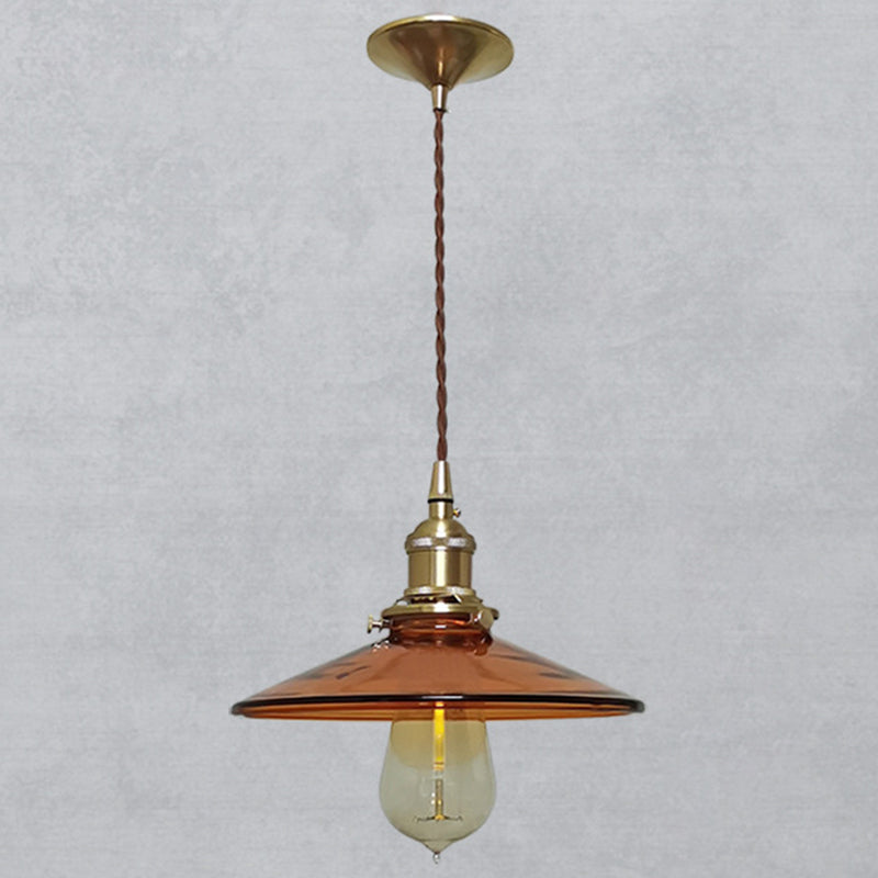 Retro Glass Shade Pendant Light With Brown Finish - Ideal For Living Room Tan / 8.5