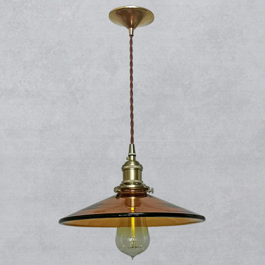 Retro Glass Shade Pendant Light With Brown Finish - Ideal For Living Room Tan / 9.5