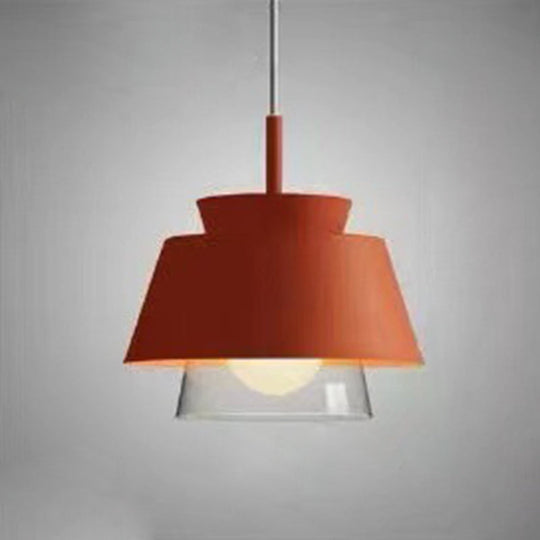 Upside Down Trifle Pendant Light With Metal Macarons Perfect Dining Room Table Lighting Orange