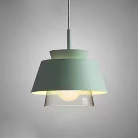 Upside Down Trifle Pendant Light With Metal Macarons Perfect Dining Room Table Lighting Green