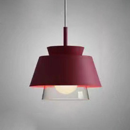 Upside Down Trifle Pendant Light With Metal Macarons Perfect Dining Room Table Lighting Burgundy