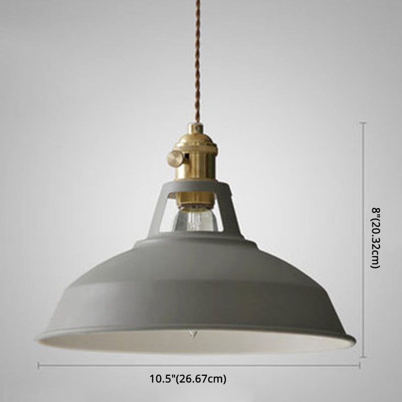 Marta - Industrial Macarons Industrial  Barn Shade Pendant Light Metal 1-Light Pendant Lighting For Restaurant