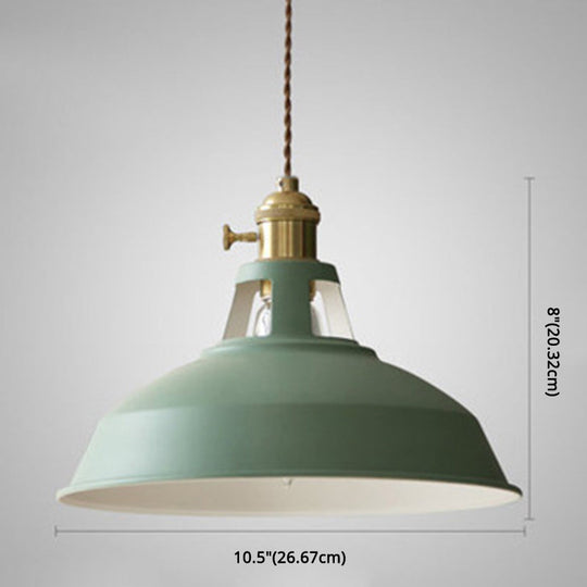 Marta - Industrial Macarons Industrial  Barn Shade Pendant Light Metal 1-Light Pendant Lighting For Restaurant