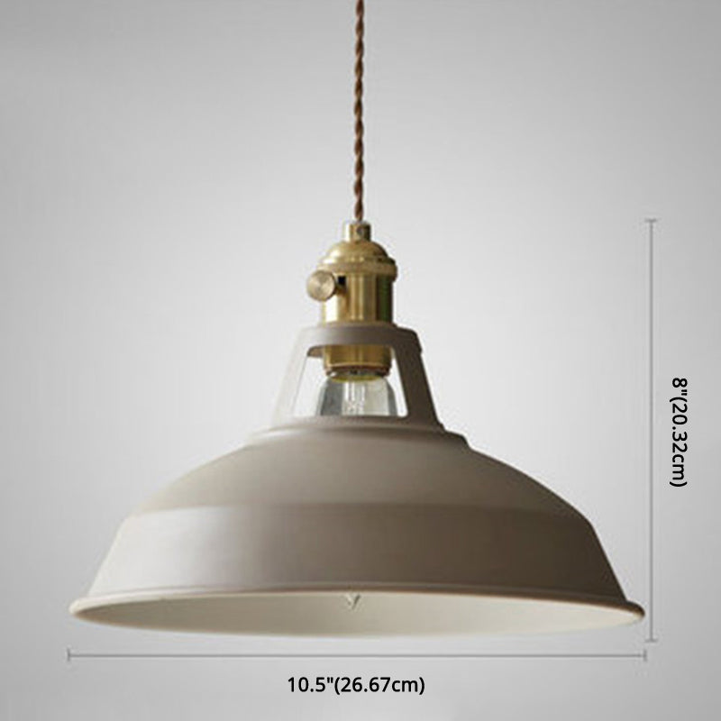 Marta - Industrial Macarons Industrial  Barn Shade Pendant Light Metal 1-Light Pendant Lighting For Restaurant