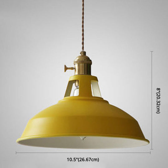 Marta - Industrial Macarons Industrial  Barn Shade Pendant Light Metal 1-Light Pendant Lighting For Restaurant