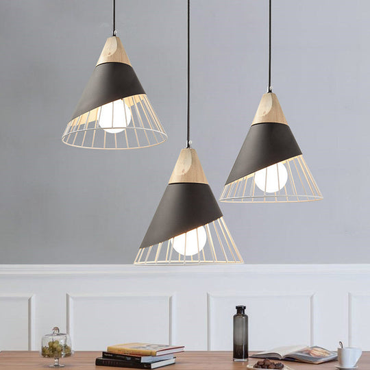 Nordic Macarons 1-Light Wire Cage Pendant Lamp: Stylish Metal Hanging Fixture For Living Room