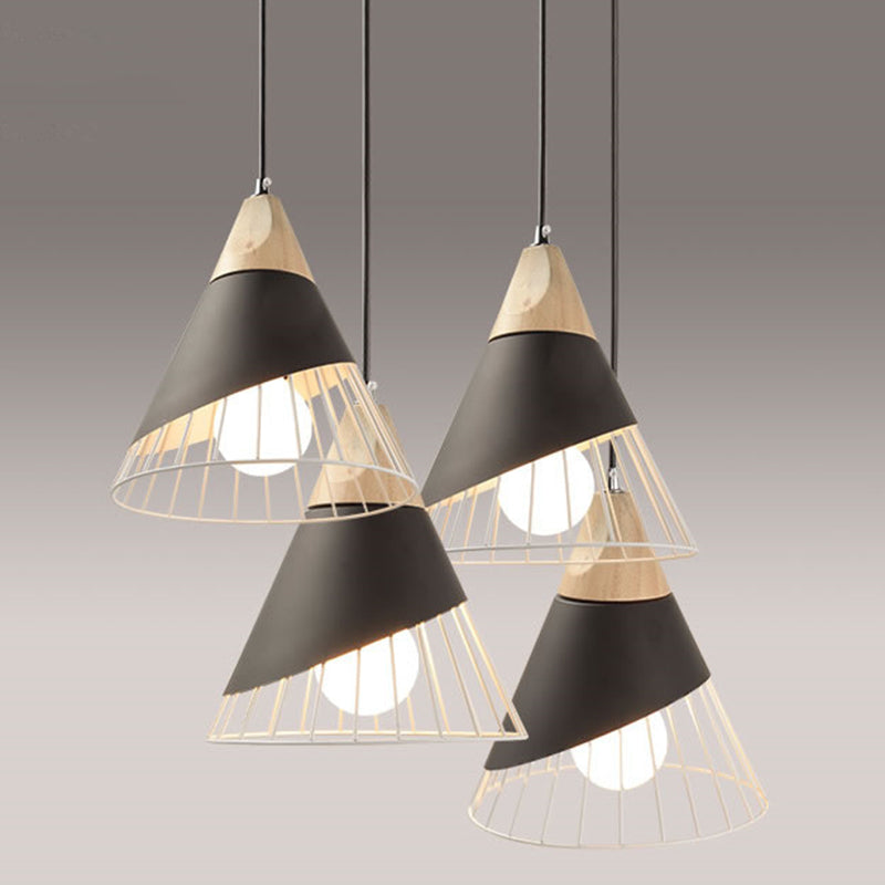 Birdun - Nordic 1-Light Wire Cage Pendant Lamp Nordic Macarons Style Metal Living Room Hanging Lamp