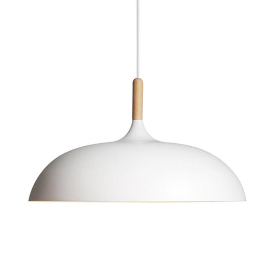 Acubens - Modern Dome Dining Room Drop Pendant with Wooden Top