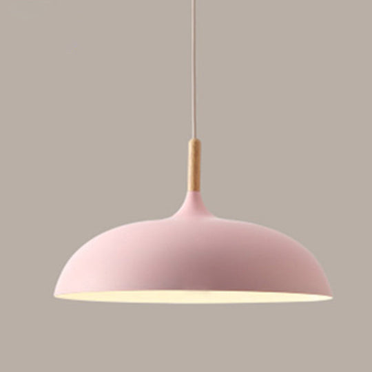 Acubens - Modern Dome Dining Room Drop Pendant with Wooden Top