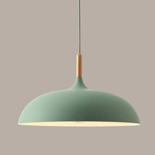 Acubens - Modern Dome Dining Room Drop Pendant with Wooden Top