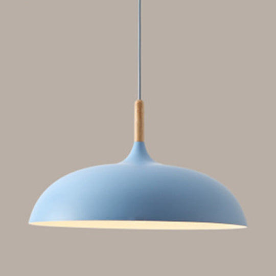 Acubens - Modern Dome Dining Room Drop Pendant with Wooden Top