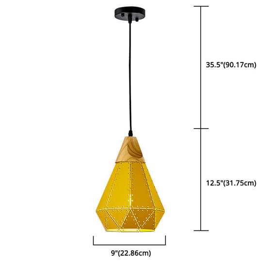 Diamond Drop Pendant Light for Modern Dining Rooms - Elegant 1-Light Ceiling Fixture