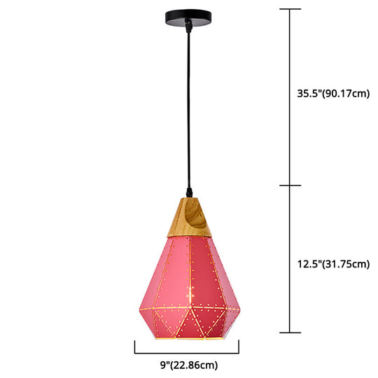 Diamond Drop Pendant Light for Modern Dining Rooms - Elegant 1-Light Ceiling Fixture