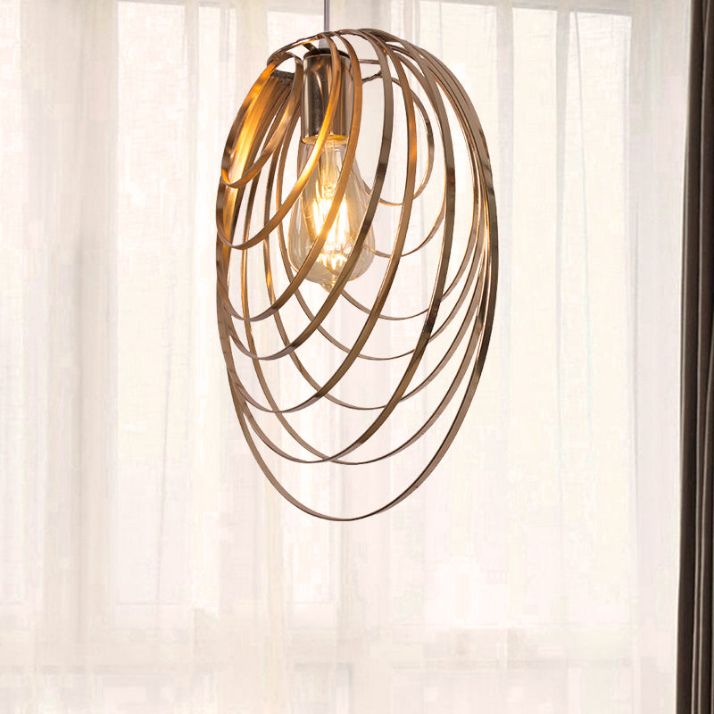 Industrial Style Metal Rings Ceiling Lamp With Golden Pendant For Coffee Shops Gold