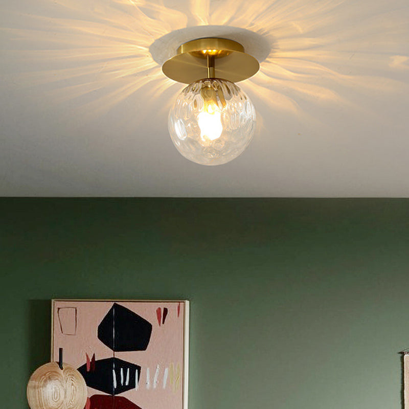 Ultra-Contemporary Prismatic Glass Flush Mount Ceiling Light for Hallway