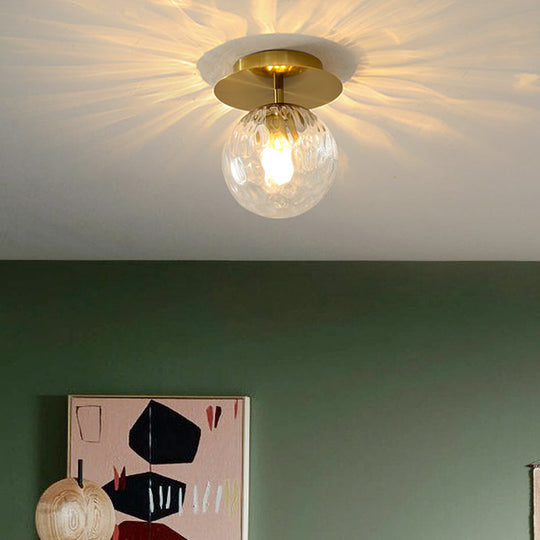 Ultra-Contemporary Prismatic Glass Flush Mount Ceiling Light For Hallway