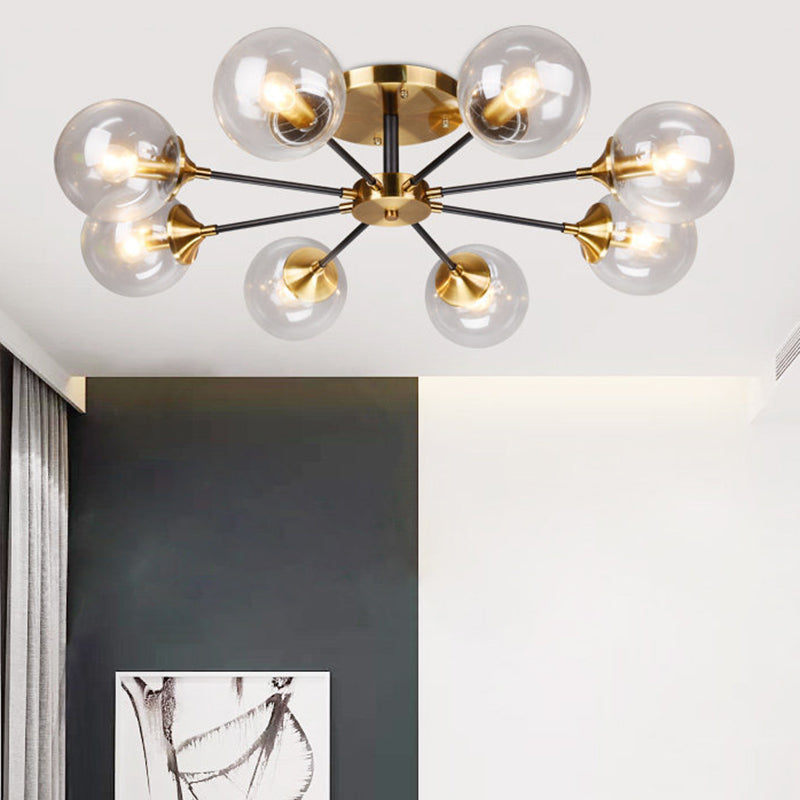 Ultra-Contemporary Sputnik Stained Glass Ceiling Light for Bedroom