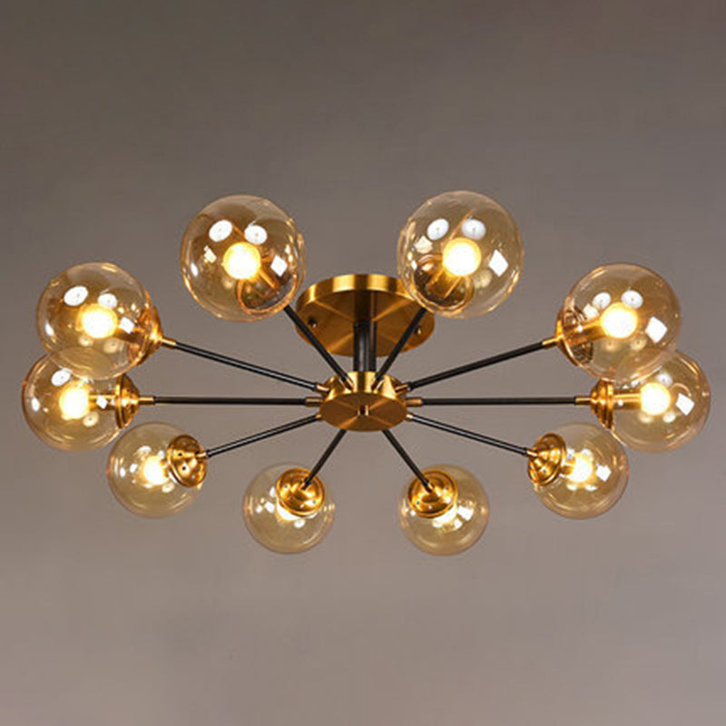 Ultra-Contemporary Sputnik Stained Glass Ceiling Light for Bedroom