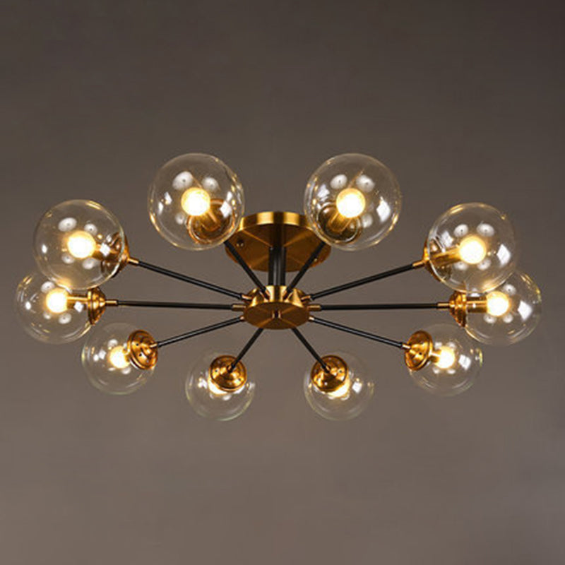 Ultra-Contemporary Sputnik Stained Glass Ceiling Light for Bedroom